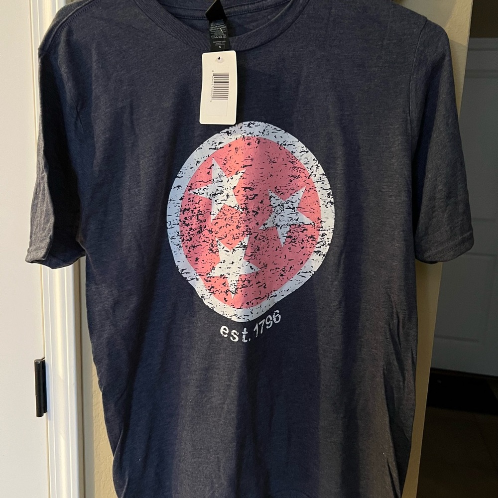District Heathered Navy Tri-Star Tee